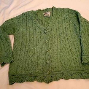 Irish Green Wool Sweater XL